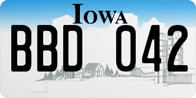 IA license plate BBD042