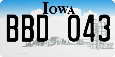 IA license plate BBD043