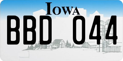 IA license plate BBD044