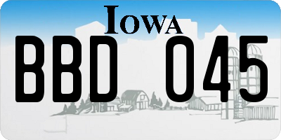 IA license plate BBD045