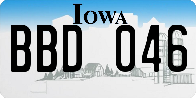 IA license plate BBD046