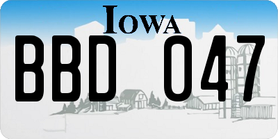 IA license plate BBD047