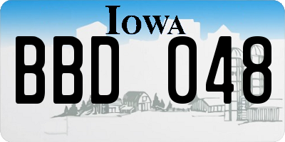 IA license plate BBD048