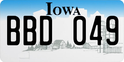 IA license plate BBD049