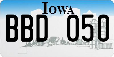 IA license plate BBD050