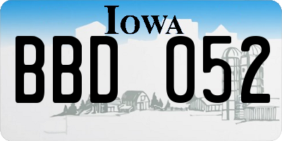 IA license plate BBD052