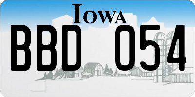 IA license plate BBD054
