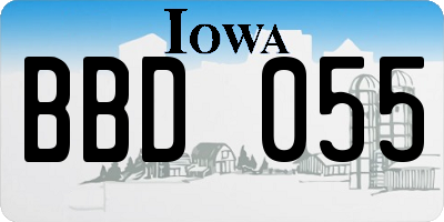 IA license plate BBD055
