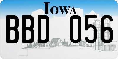 IA license plate BBD056