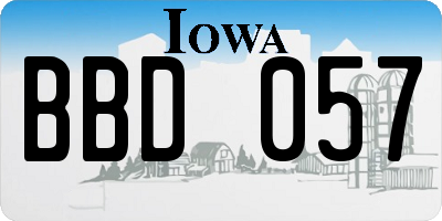 IA license plate BBD057