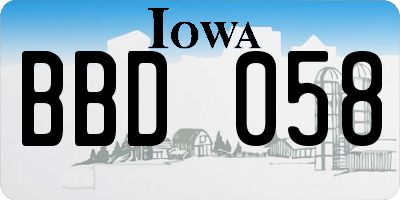 IA license plate BBD058