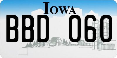 IA license plate BBD060