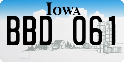 IA license plate BBD061