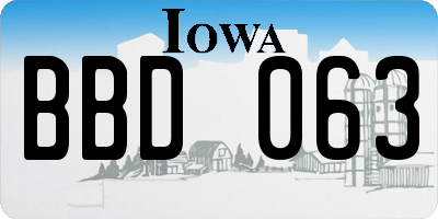 IA license plate BBD063