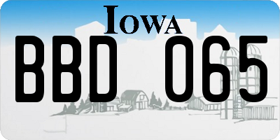IA license plate BBD065