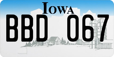IA license plate BBD067
