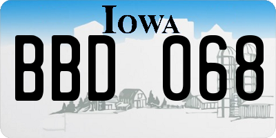IA license plate BBD068