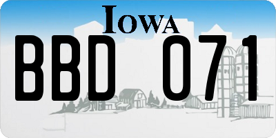 IA license plate BBD071