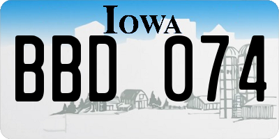 IA license plate BBD074