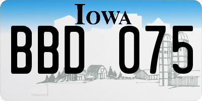 IA license plate BBD075