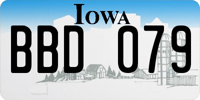 IA license plate BBD079