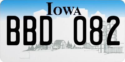 IA license plate BBD082