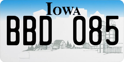 IA license plate BBD085