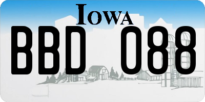 IA license plate BBD088