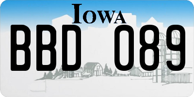 IA license plate BBD089