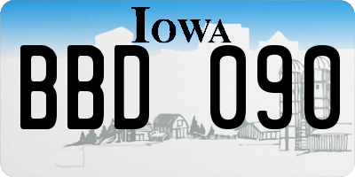 IA license plate BBD090