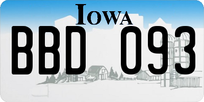 IA license plate BBD093