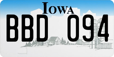 IA license plate BBD094