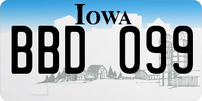 IA license plate BBD099