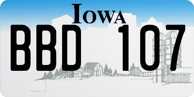 IA license plate BBD107