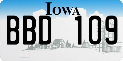 IA license plate BBD109
