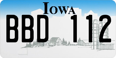 IA license plate BBD112