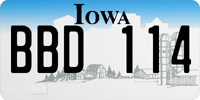 IA license plate BBD114