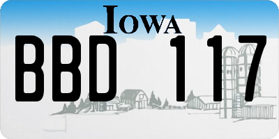 IA license plate BBD117