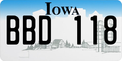 IA license plate BBD118
