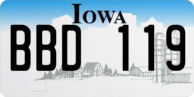 IA license plate BBD119