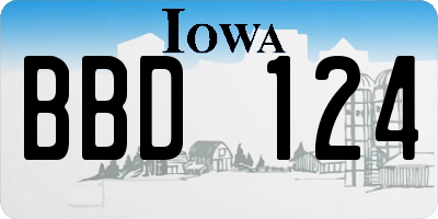 IA license plate BBD124