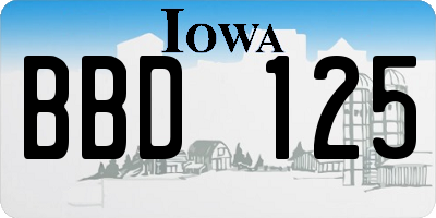 IA license plate BBD125