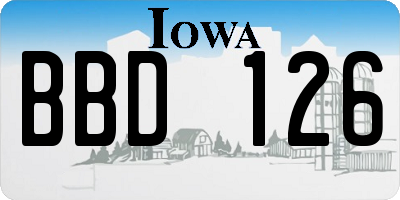 IA license plate BBD126