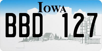 IA license plate BBD127