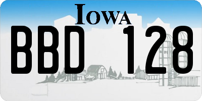 IA license plate BBD128