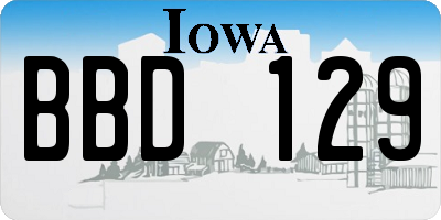 IA license plate BBD129