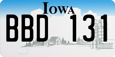 IA license plate BBD131