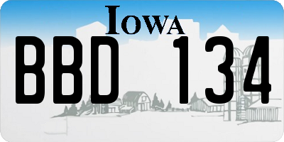 IA license plate BBD134