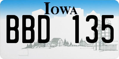 IA license plate BBD135