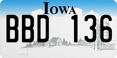 IA license plate BBD136